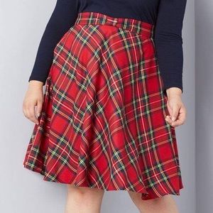 ModCloth Potluck Hostess plaid midi skirt plus 4x
